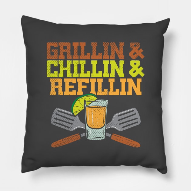 Funny BBQ Party Whisky Lover Gift Pillow by MarkusShirts