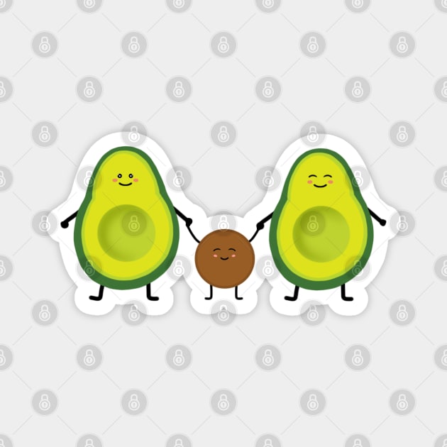 Avocado family Magnet by Morishasha