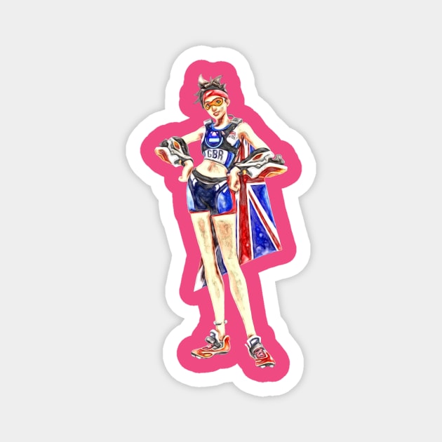 Overwatch Tracer Track and Field Magnet by Green_Shirts