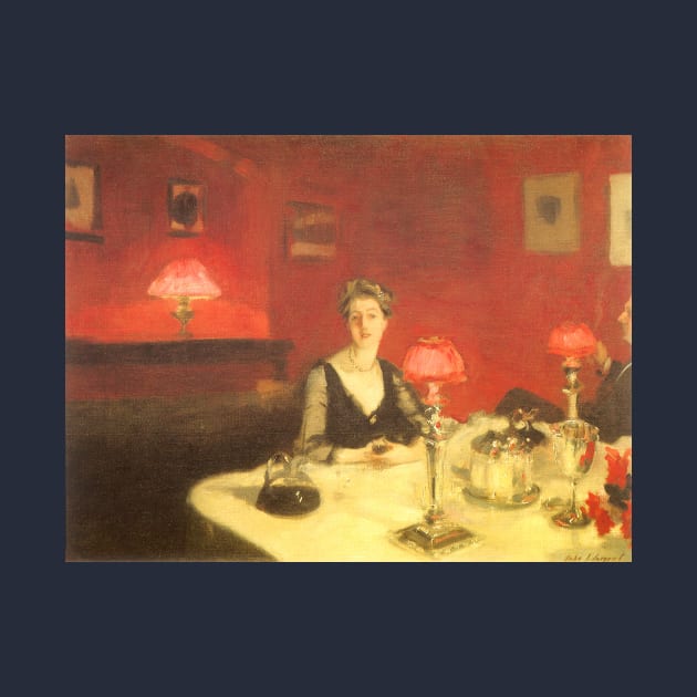 A Dinner Table at Night by John Singer Sargent by MasterpieceCafe