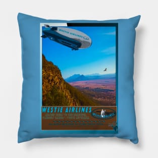 Retro Airship Travel Illustration_01 Pillow