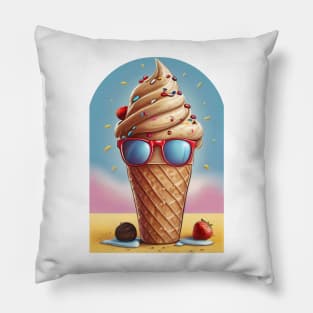 Chocolate ice cream cone design Pillow