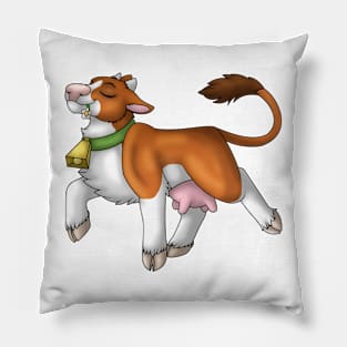 Happy Moo: Blaze Orange Pillow