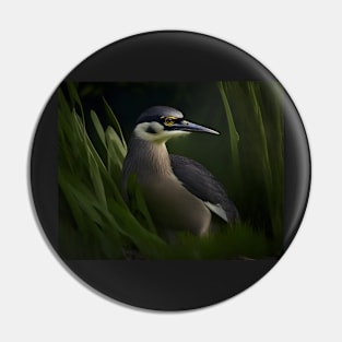 Black crowned Heron Pin