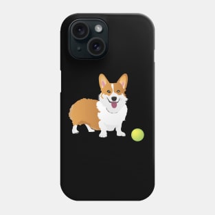 Corgi Dog with a Green Ball Phone Case