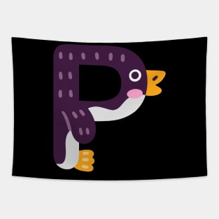 Letter P animal alphabet back to school Tapestry