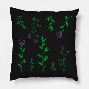 Minimalistic Purple Flowers Pillow