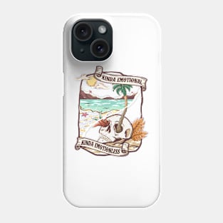 "Kinda Emotional Kinda Emotionless" Skull on Beach Phone Case