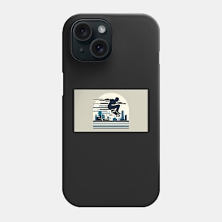 City Soar: Monochrome Skateboarder Phone Case