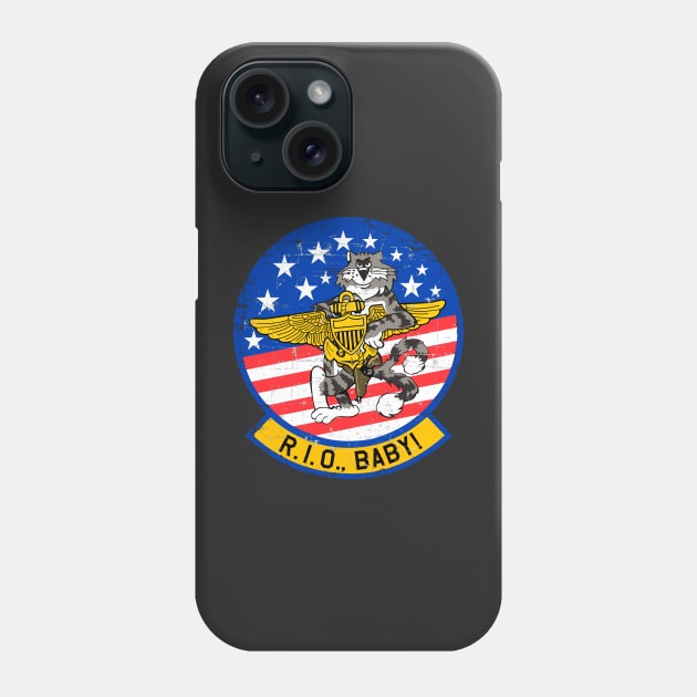 F-14 Tomcat - R.I.O (Radar Intercept Officer) Baby! Grunge Style Phone Case by TomcatGypsy