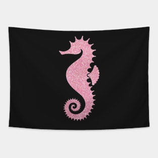 Light Pink Faux Glitter Seahorse Tapestry