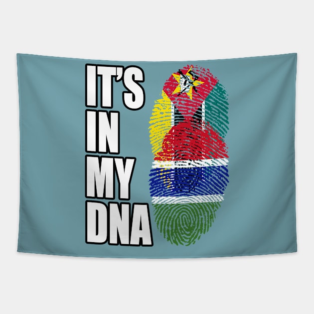 Gambian And Mozambican Mix DNA Flag Heritage Tapestry by Just Rep It!!