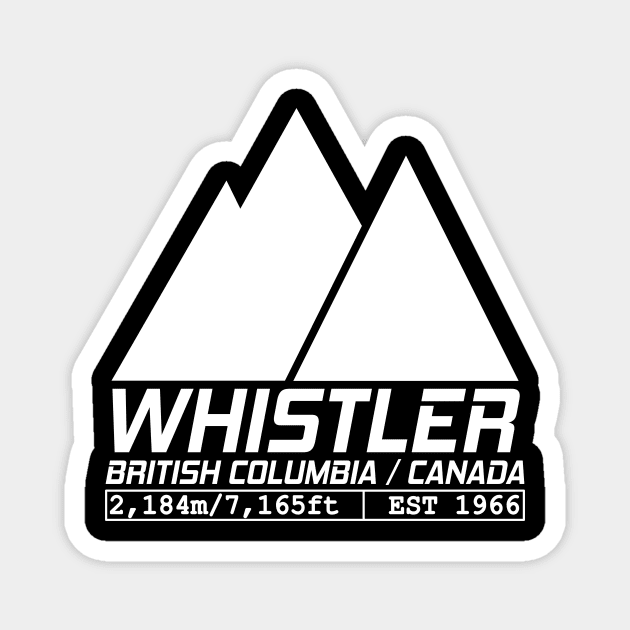 Ski Whistler British Columbia Canada Skiing and Snowboarding Magnet by ChrisWilson