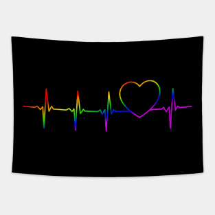 Lgbt Heartbeat Ekg Gay Lesbian Tapestry