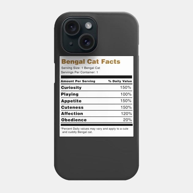 Bengal Cat Facts Phone Case by swiftscuba