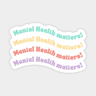 Mental Health Matters | Wavy Retro Peach Candy Magnet