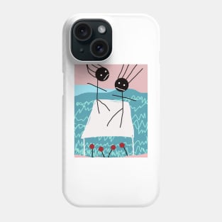 Kids on Trampoline Stick Figure Phone Case