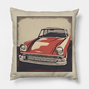 retro sport car vintage frame Pillow