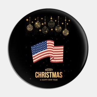 Merry Christmas and happy New Year Pin