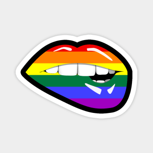 Pride Flag Lips Shirt LGBTQ Gift Magnet