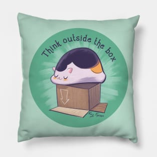 Funny Cat Think Outside the Box Pillow