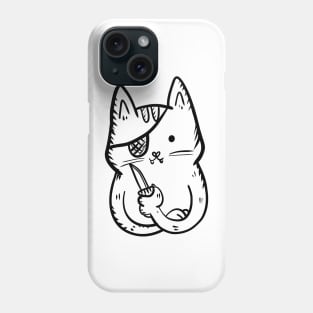 Cat bandit with a knife and a blindfold Phone Case