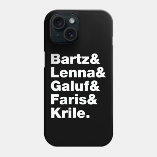 Final Fantasy 5 Characters (White Text) Phone Case