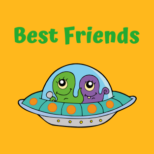 Alien Best friends in a space ship T-Shirt