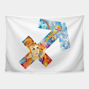 Sagittarius Horoscope Girl Tapestry