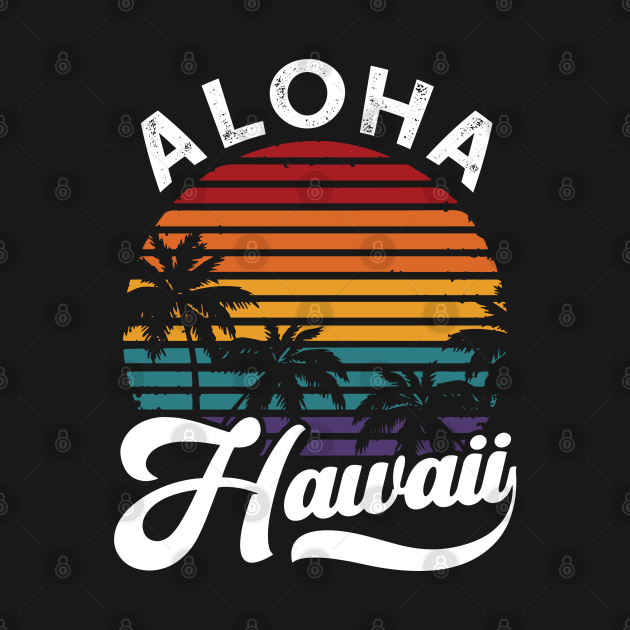 Aloha Hawaii T-Shirt Retro Vintage Sunset by ghsp