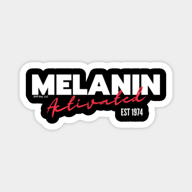 Melanin Activated-1974-Wht Magnet by DiVyn Phoenix Apparel