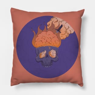 anxiety skull II Pillow