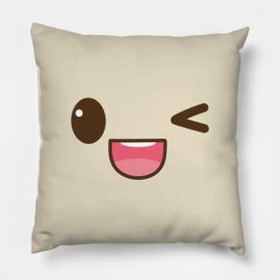 Winking Cute Face Pillow