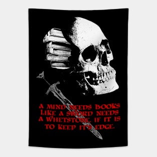 A Mind Needs Books.... Dark Fantasy, Sword and Sorcery Skull Tapestry