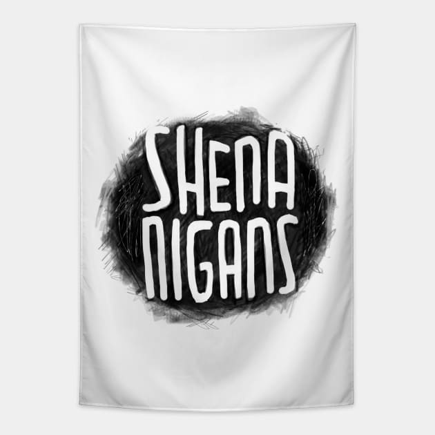 Irish Slang: Shenanigans, Funny Irish Tapestry by badlydrawnbabe