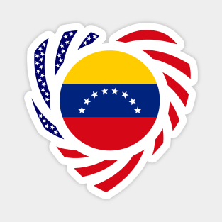 Venezuelan American Multinational Patriot Flag (8 Stars) (Heart) Magnet