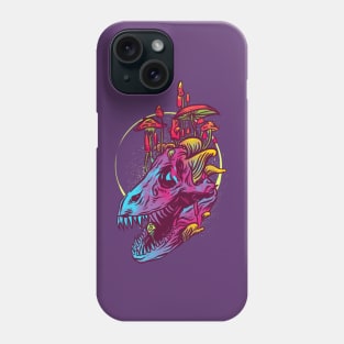 T Rex Mycology Psychedelic Skull Phone Case