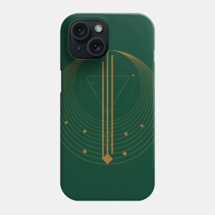 Christmas elegant pattern geometric green gold Phone Case