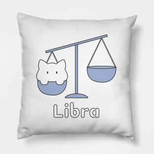 Libra Cat Zodiac Sign with Text Pillow