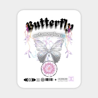 Butterfly Metamorphosis Lightning | Modern Art Print Magnet