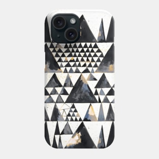 Geo Scandi Black Triangles Gold Phone Case