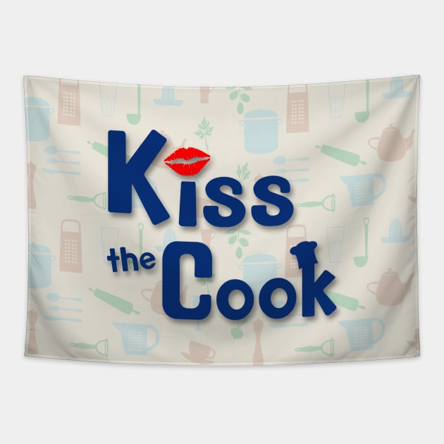 Kiss the cook - Background version Tapestry by RiverPhildon