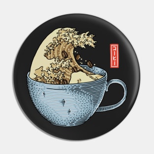 The Great Wave of Coffee Pin