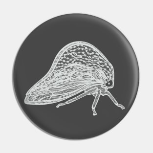 Treehopper Ink Art - cool insect bug design - on dark grey Pin