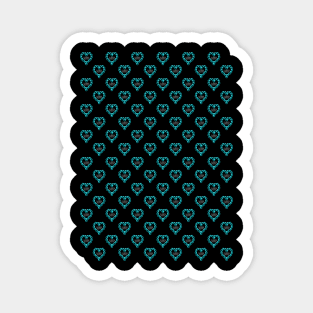 Love Heart in Turquoise Color Pattern Magnet