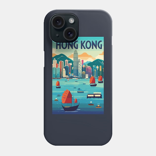 A Vintage Travel Art of Hong Kong - China Phone Case by goodoldvintage