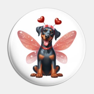 Valentine Fairy Doberman Dog Pin