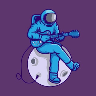 Astronaut playing Guitar On The Moon T-Shirt