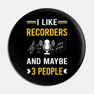 3 People Recorder Recorders Pin