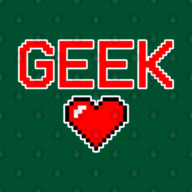 Pixel Heart Retro Video game Geek gift by Scar